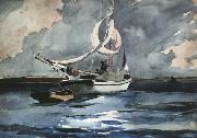 Winslow Homer Sloop Nassau (mk44) oil on canvas